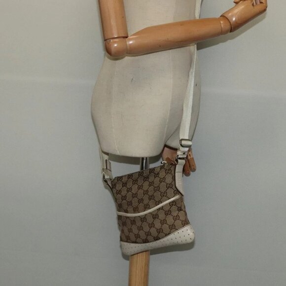 GUCCI GG Canvas Shoulder Bag Beige Silver 147671 Auth ki5693 - Picture 14 of 16